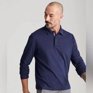 UNTUCKit Men’s Long Sleeve Navy Polo Shirt Size Large